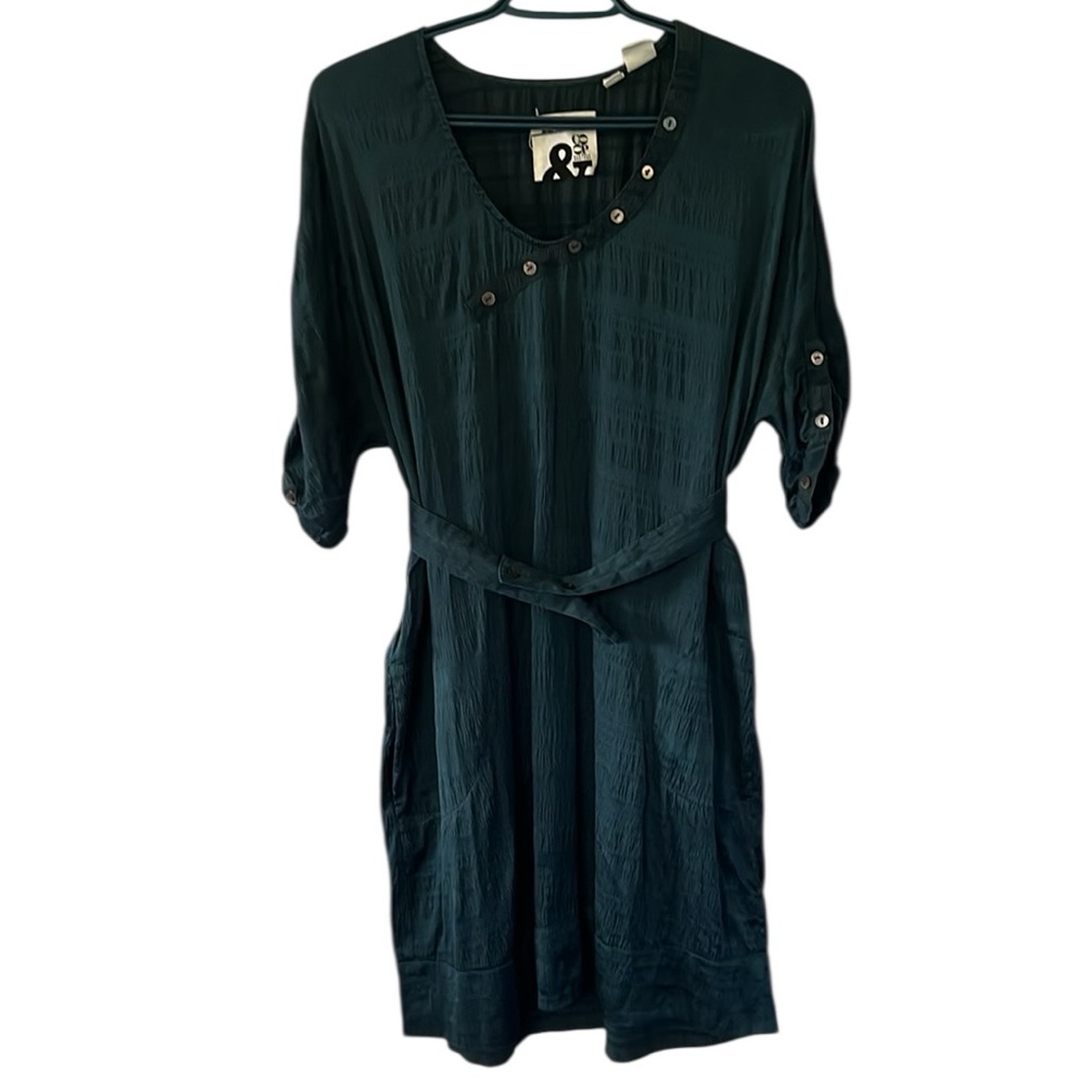 Daryl K-189 Barney’s New York Silk Bamboo Tunic Dress Emerald Green Women’s Med